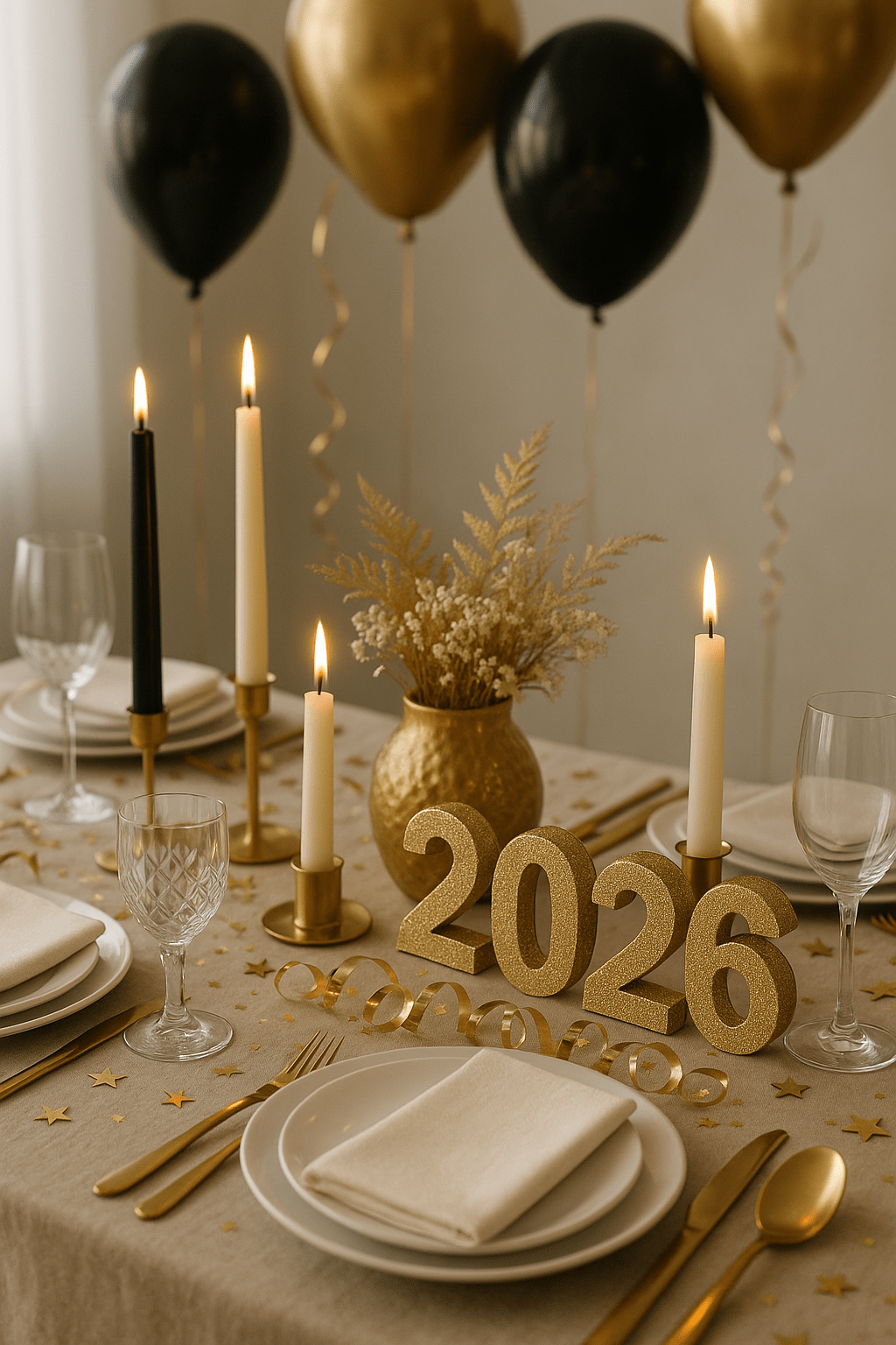 Silvester Tischdeko 2026 – Stilvolle Trends und DIY Ideen