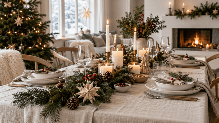 Schöne skandinavische Tischdeko für Weihnachten entdecken: 22 Ideen